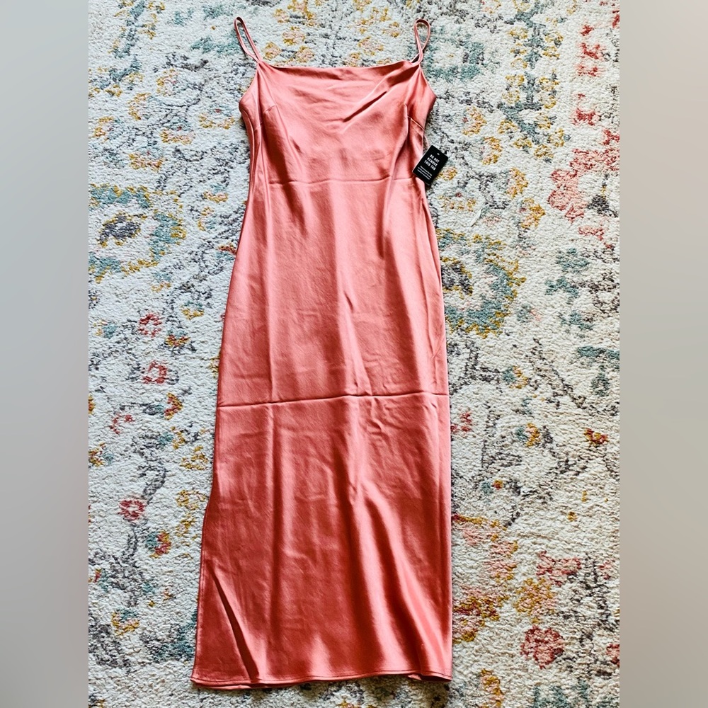 Express cowl neck satin slip dress